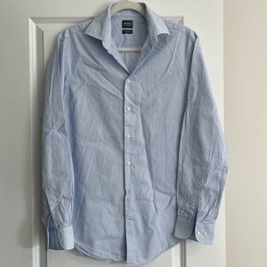 Men’s Light Blue Armani Collezioni Long Sleeve Dress Shirt